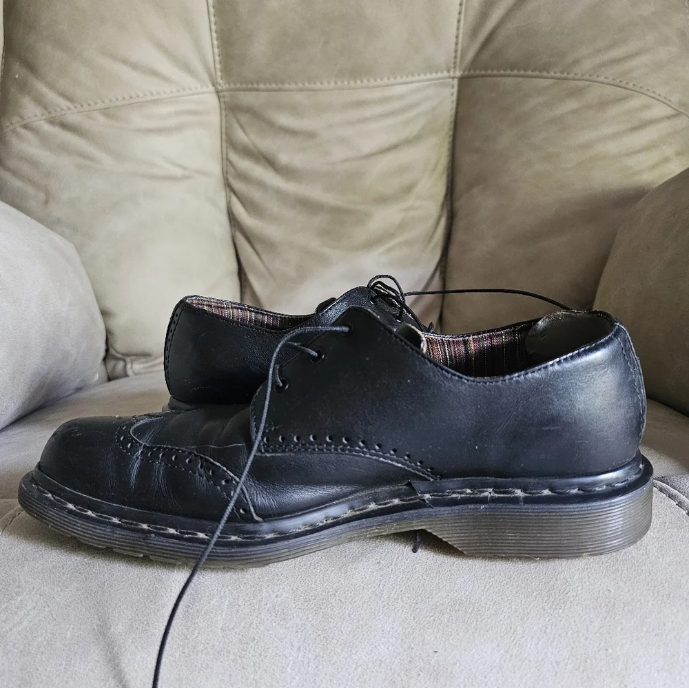 Dr. Martens Black Brando Leather Oxford‎ Preppy British Men's Shoes Size 8